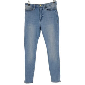 FRAME Le One Skinny Jeans High Rise Caspio Light Wash Denim